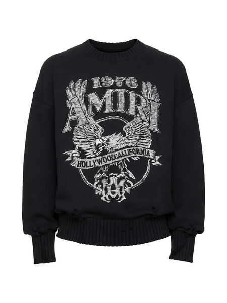  Amiri Graphic-print Distressed Sweater - Black 