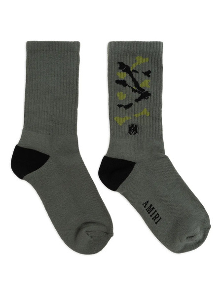  Amiri Kids Camouflage Socks - Green 