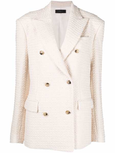  Amiri Knitted Double-breasted Blazer - Neutrals 