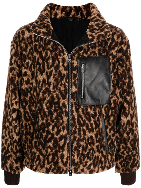 Amiri Leopard-print Bomber Jacket - Brown 