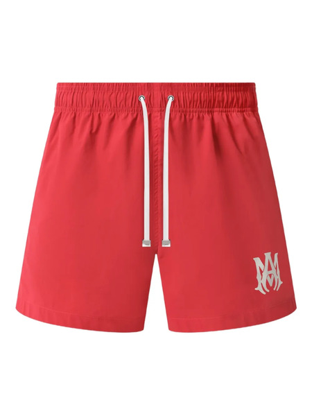  Amiri Logo Drawstring Swim Shorts - Red 