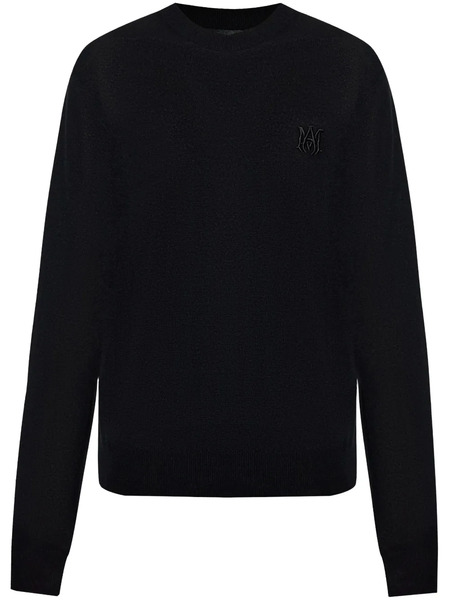  Amiri Logo-embroidered Cashmere Sweater - Black 