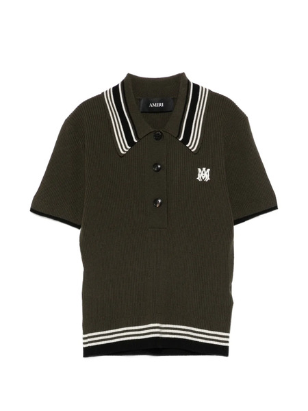  Amiri Logo-embroidered Polo Top - Green 