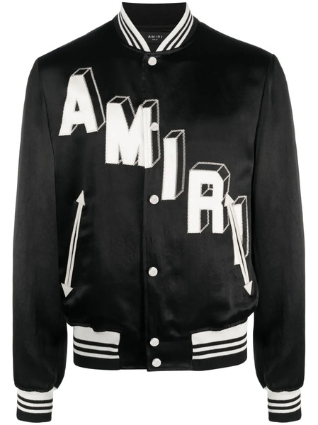  Amiri Logo-embroidered Varsity Jacket - Black 