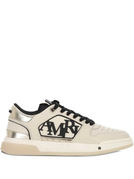  Amiri Logo Leather Trainers - Neutrals 