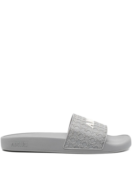  Amiri Ma Quad Embossed-logo Slides - Grey 