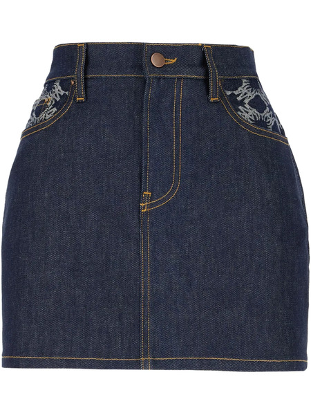  Amiri Ma Quad Monogram-print Skirt - Blue 