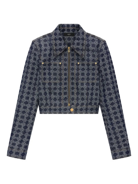  Amiri Ma Quad Patterned Zip-up Denim Jacket - Blue 
