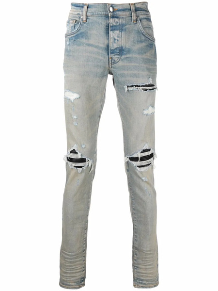  Amiri Mx1 Distressed-effect Skinny Jeans - Blue 