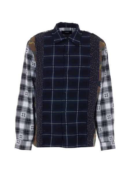  Amiri Patchwork Shirt - Blue 