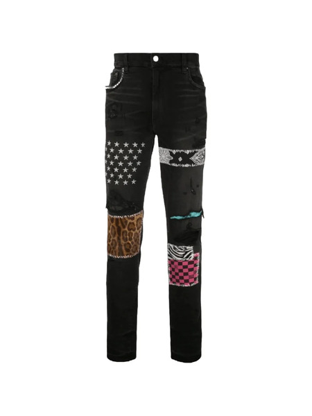  Amiri Patchwork Straight-leg Jeans - Black 