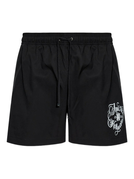  Amiri Printed Drawstring Swim Shorts - Black 