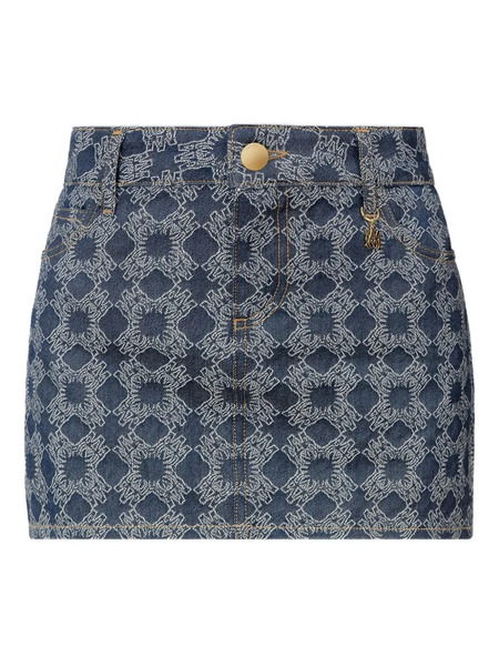  Amiri Quad Denim Mini Skirt - Blue 