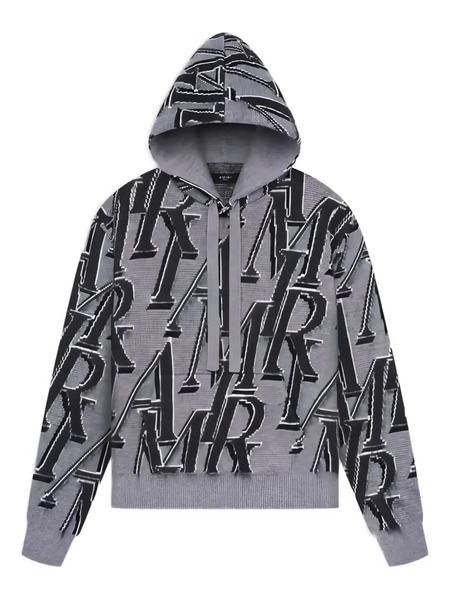  Amiri Repeat Logo Hoodie - Grey 