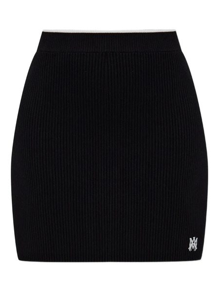  Amiri Ribbed Mini Skirt - Black 