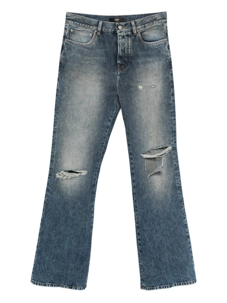  Amiri Ripped-knees Bootcut Jeans - Blue 