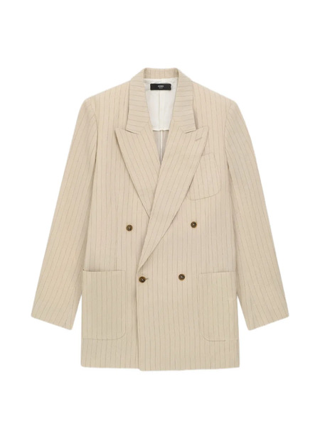  Amiri Striped Double-breasted Blazer - Neutrals 