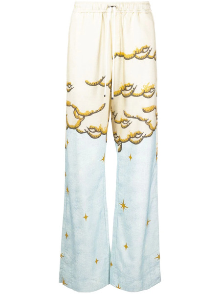  Amiri Sunscape-print Flared Trousers - Yellow 