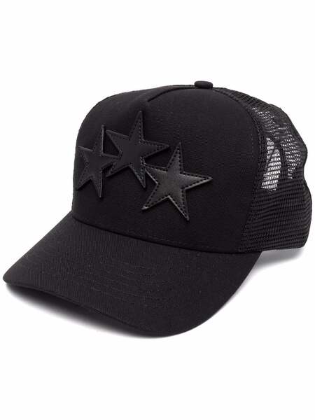  Amiri Three Star Patch Trucker Hat - Black 