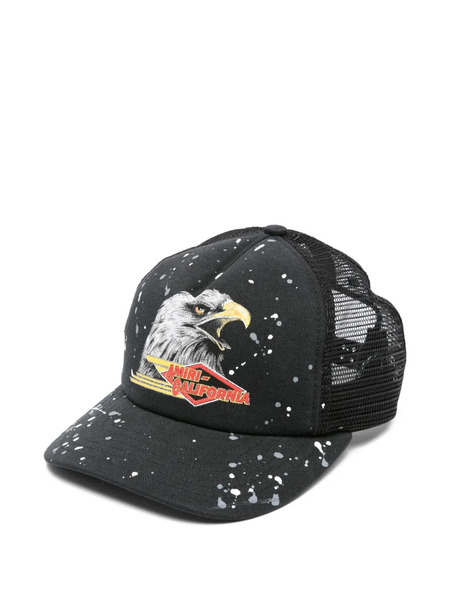  Amiri Trucker Eagle-print Mesh-back Cap - Black 