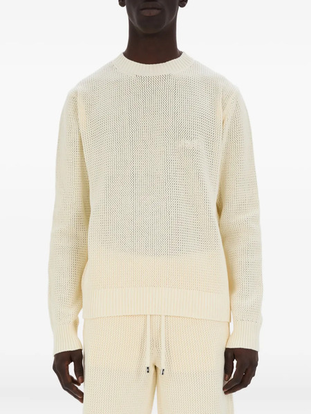  Amiri Waffle-knit Crew-neck Sweater - Neutrals 