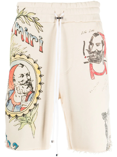  Amiri Zig-zag Printed Shorts - Neutrals 