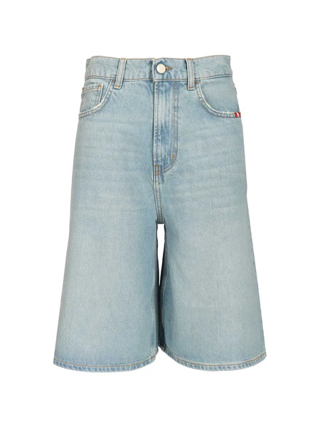  Amish Belt-loop Buttoned Shorts - Blue 
