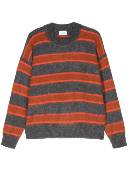  Amish Striped Crewneck Jumper - Orange 