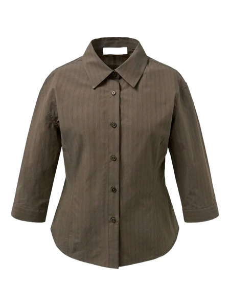  Amomento Pinstripe-pattern Shirt - Brown 