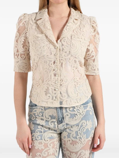  Amosa Floral Lace Shirt - Neutrals 