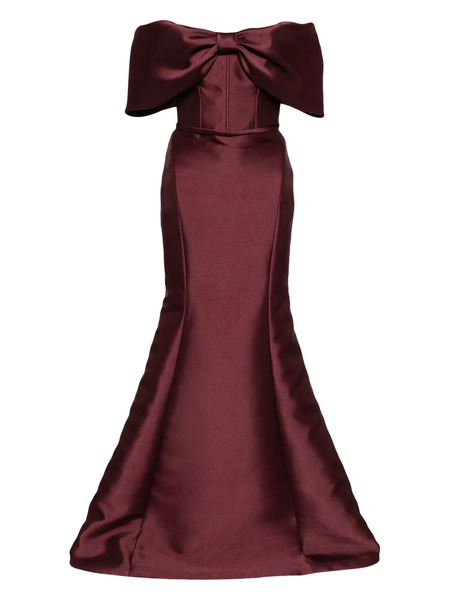  Amsale Off-shoulder Bow Gown - Red 