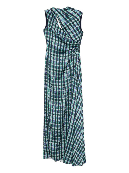  Amsale Satin Checked Gown - Purple 