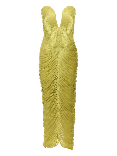  Ana Radu Draped Strapless Maxi Dress - Yellow 