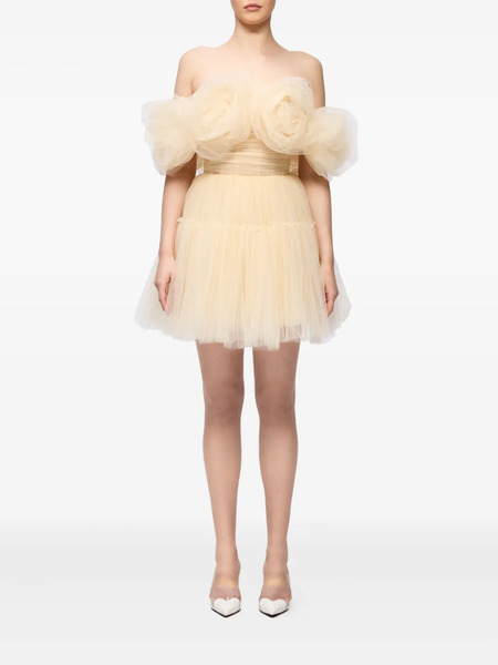  Ana Radu Ruffled Off-shoulder Dress - Neutrals 
