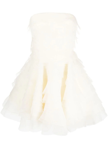  Ana Radu Ruffled Organza Minidress - Neutrals 