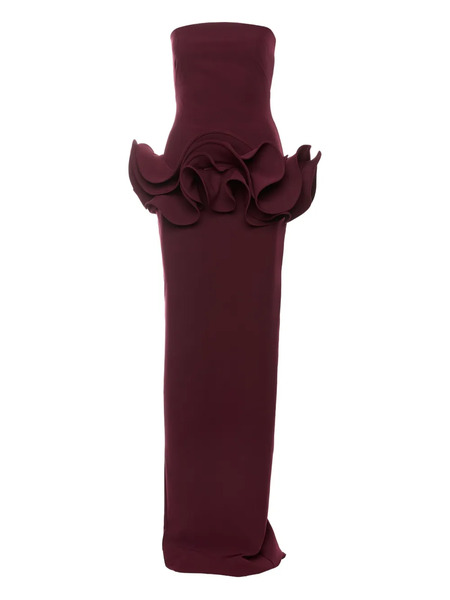  Ana Radu Ruffled Strapless Maxi Dress - Red 