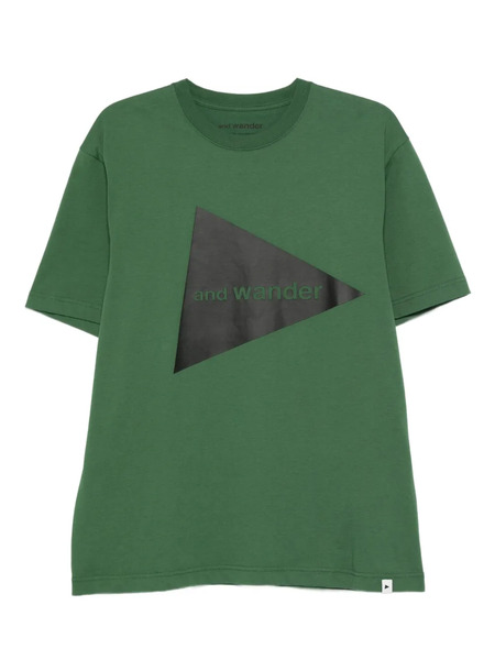  And Wander Big Logo T-shirt - Green 