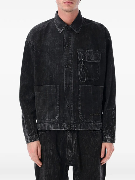  And Wander Chest-pocket Denim Jacket - Black 