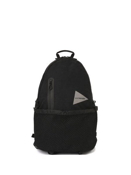  And Wander Logo Print Backpack - Black 