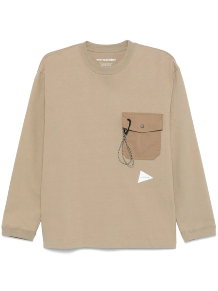  And Wander Logo-print T-shirt - Neutrals 