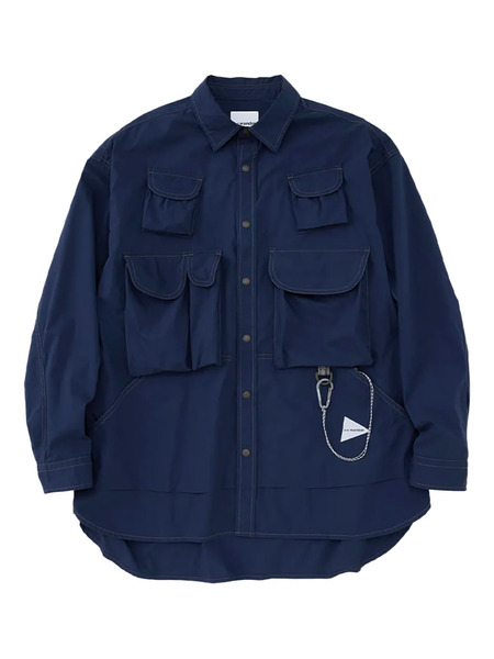  And Wander Multi Pocket Shirt - Blue 