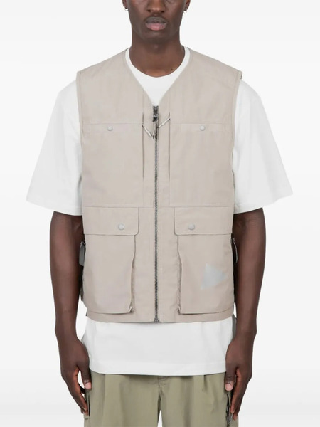  And Wander Zip-front Pocketed Vest - Neutrals 