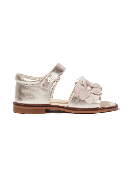  Andanines Floral-embellished Sandals - Gold 