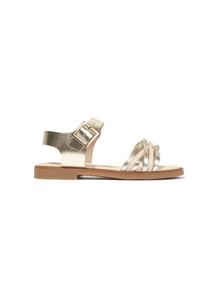 Andanines Metallic Leather Sandals - Gold 
