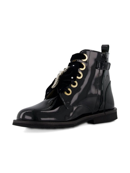  Andanines Patent-finish Leather Boots - Black 