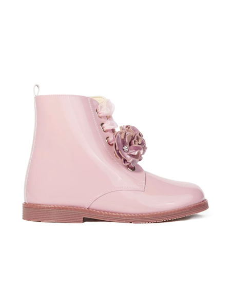  Andanines Ruffled Lace-up Boots - Pink 