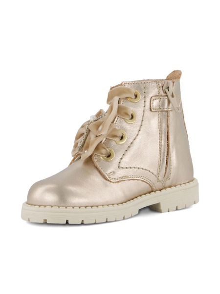  Andanines Velvet-bow Lace-up Boots - Neutrals 