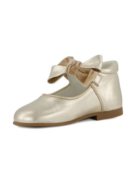  Andanines Velvet-bow Leather Ballerinas - Neutrals 