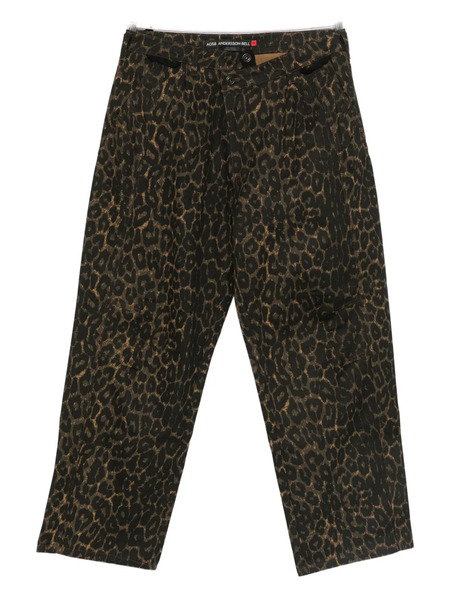  Andersson Bell Animal-print Pants - Green 