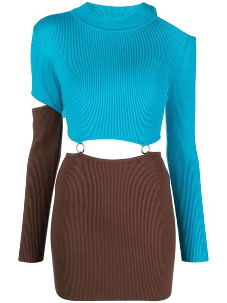  Andersson Bell Cut-out Two-tone Dress - Blue 